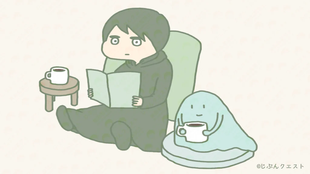 とりごえともにょがくつろいでいるイラスト