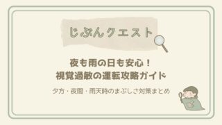 夕方・夜間・雨天でも怖くない！視覚過敏のための運転攻略ガイド